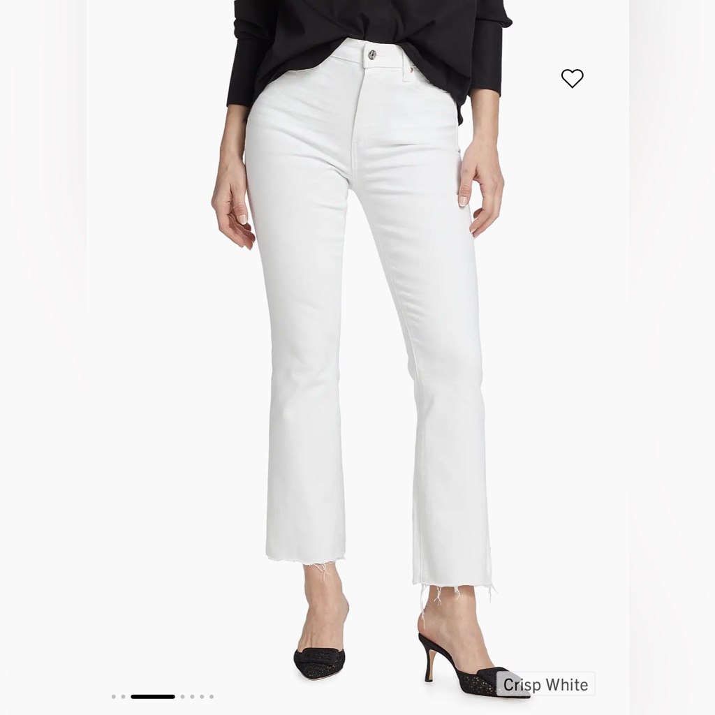 Nwt- Paige Claudine Flared Ankle-Crop Jeans, White, Size 33